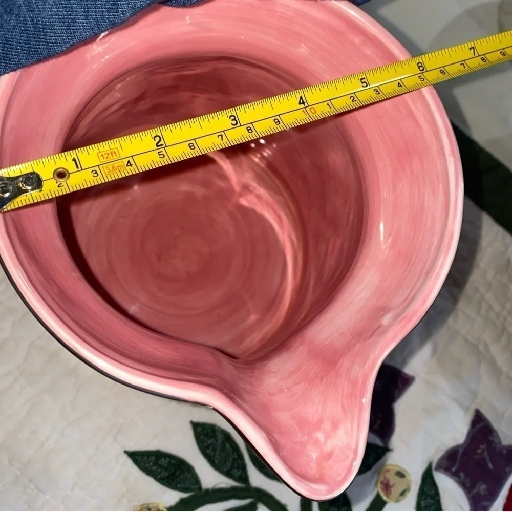 Laurie Gates The causal collection‎ ceramic floral pitcher.